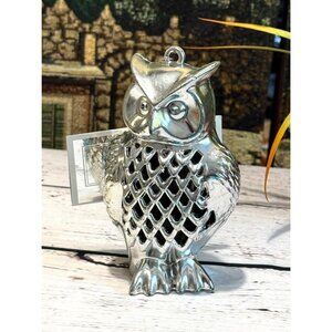 Silver Owl Hanging Ornament Decoration